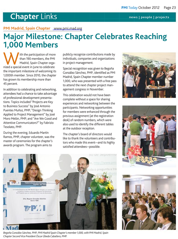 PMI Today - Chapter Celebrates Reaching 1000 Members